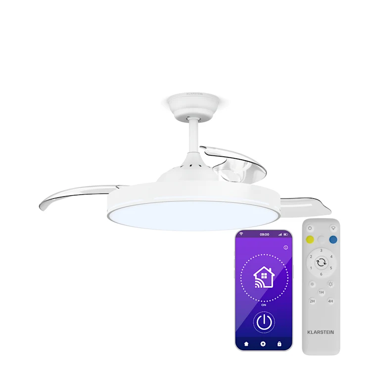 پنکه سقفی هوشمند کلارشتاین آلمان klarstein AirFold Smart - مدل جمع‌ شونده با پره‌های تاشو و طراحی مدرن